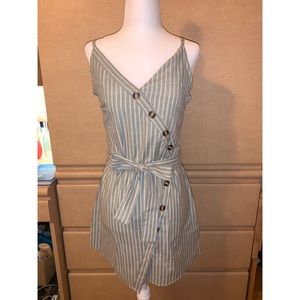 Zaful Buttoned Striped Cami Dress
